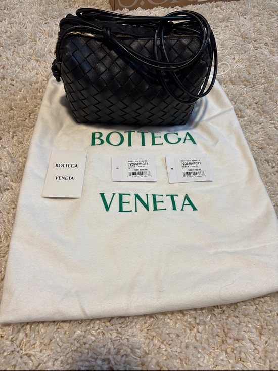 Bottega Veneta Handbags - Bottega Veneta Black Intrecciato Leather Shoulder Crossbody